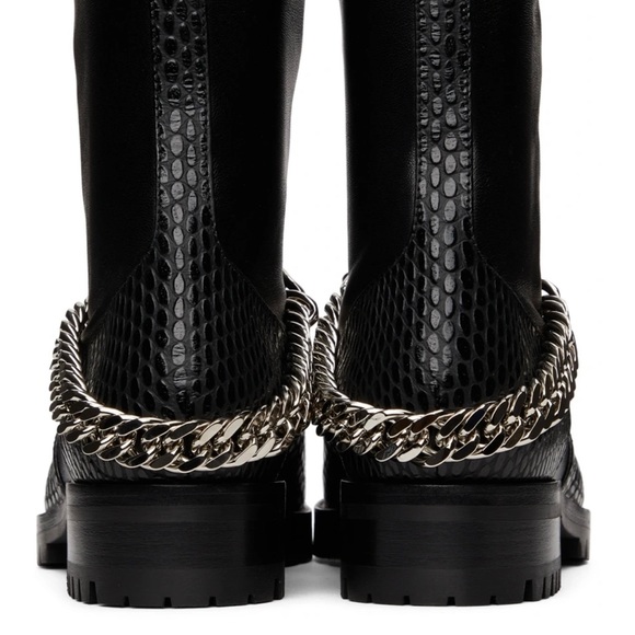 SOLD! Christian Louboutin Horse Guarda Black Ankle Boots w/Chain 39 IT - Picture 3 of 16